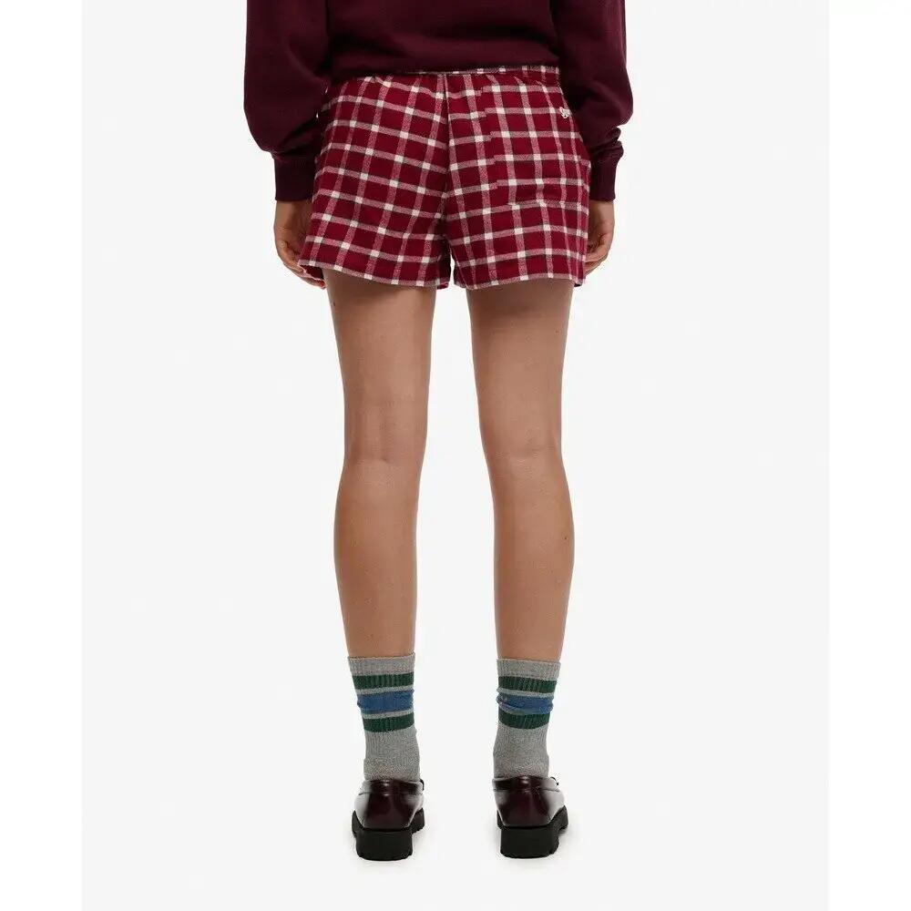 Katoenen geruite elastische short voor vrouwen Superdry 4/6