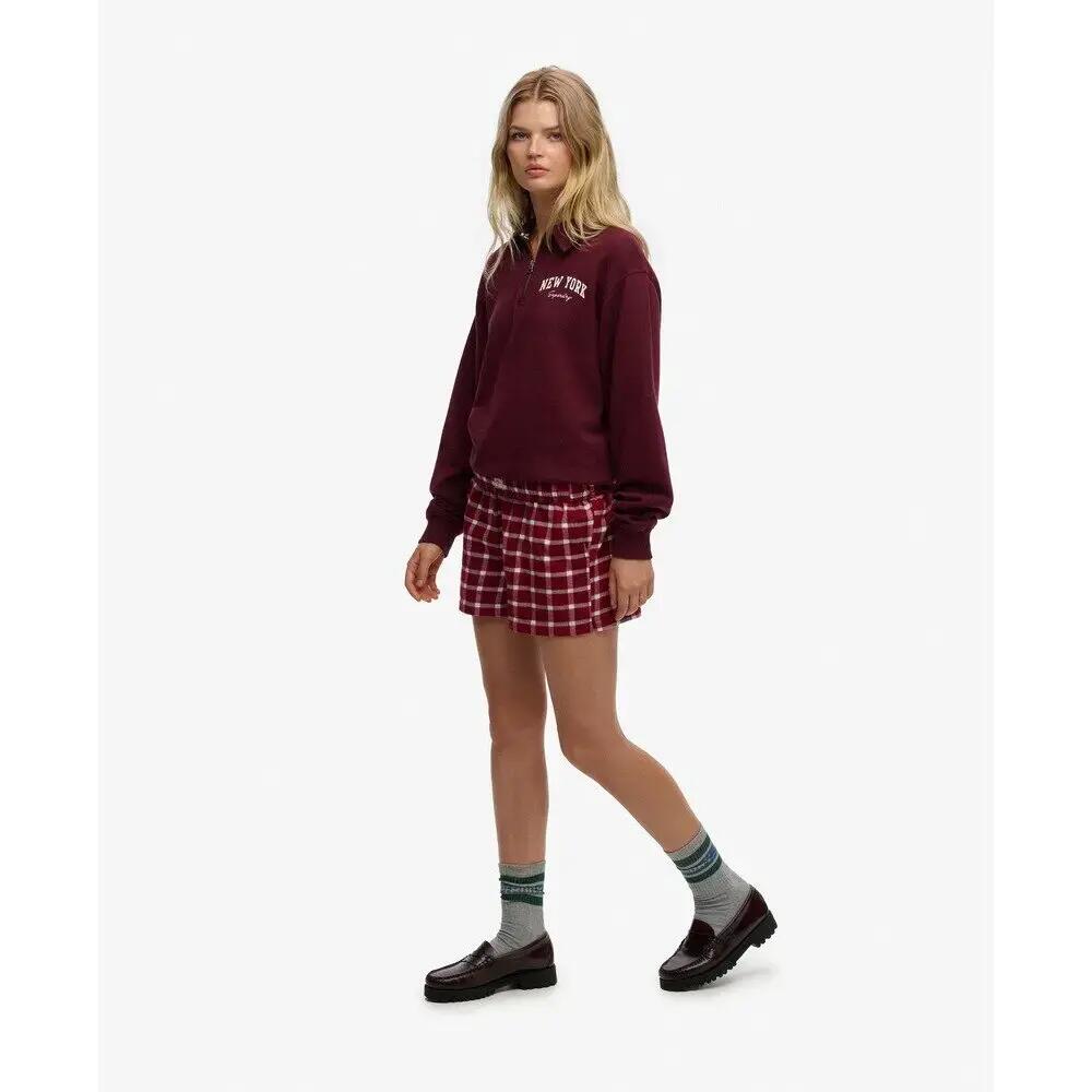 Katoenen geruite elastische short voor vrouwen Superdry 6/6