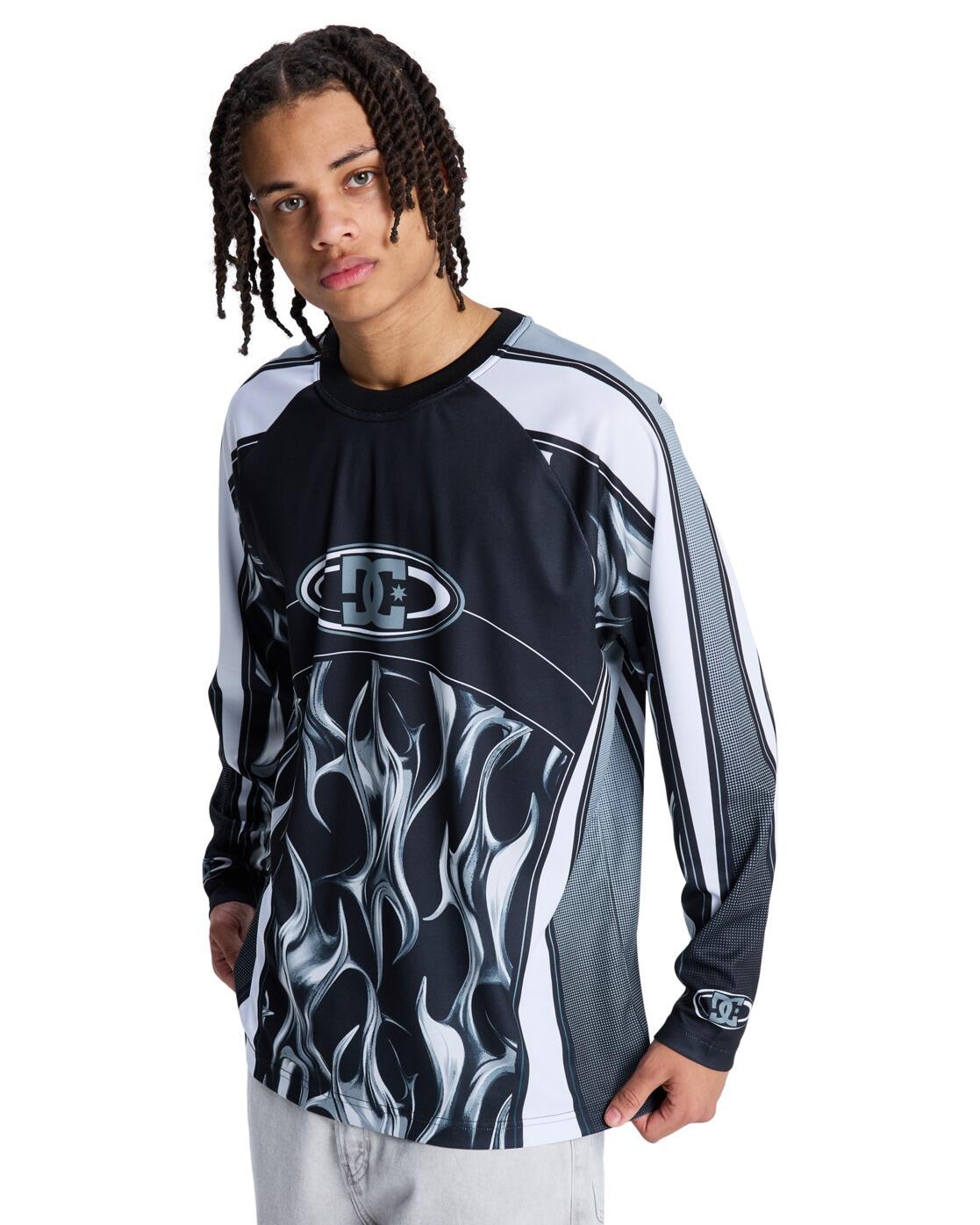 Camiseta de manga larga estilo motociclista SYLEM 2 Negro Hombre 3/4