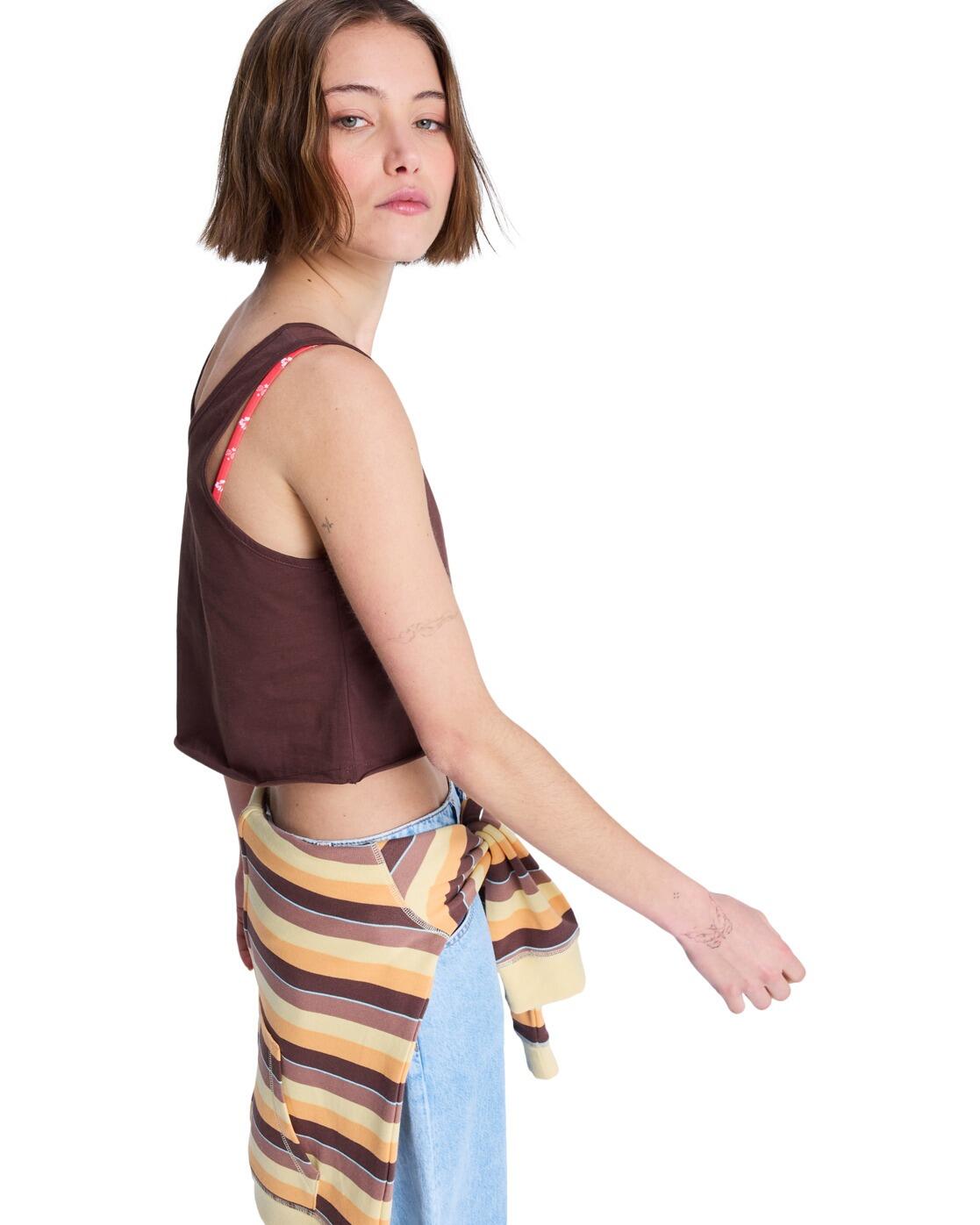 Kürzeres Top MAGIC SUNSET CROP Braun Dames 3/4