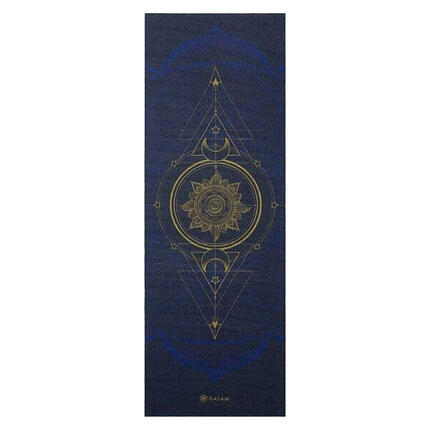 Tapis De Yoga Motif/style Soleil Et Lune (Bleu Marine / Métallisé)