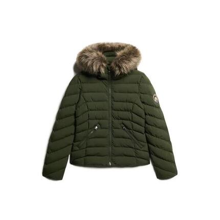 Donsjas met capuchon en fake fur voor dames Superdry Fuji