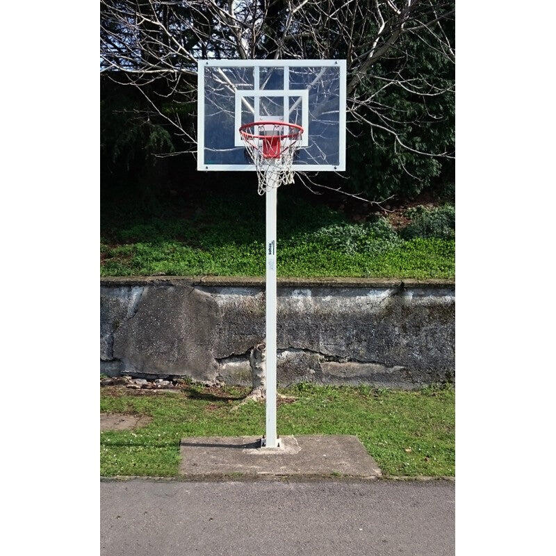2 Cestas Minibasket Monotubo 100x100 mm con Base 2/4