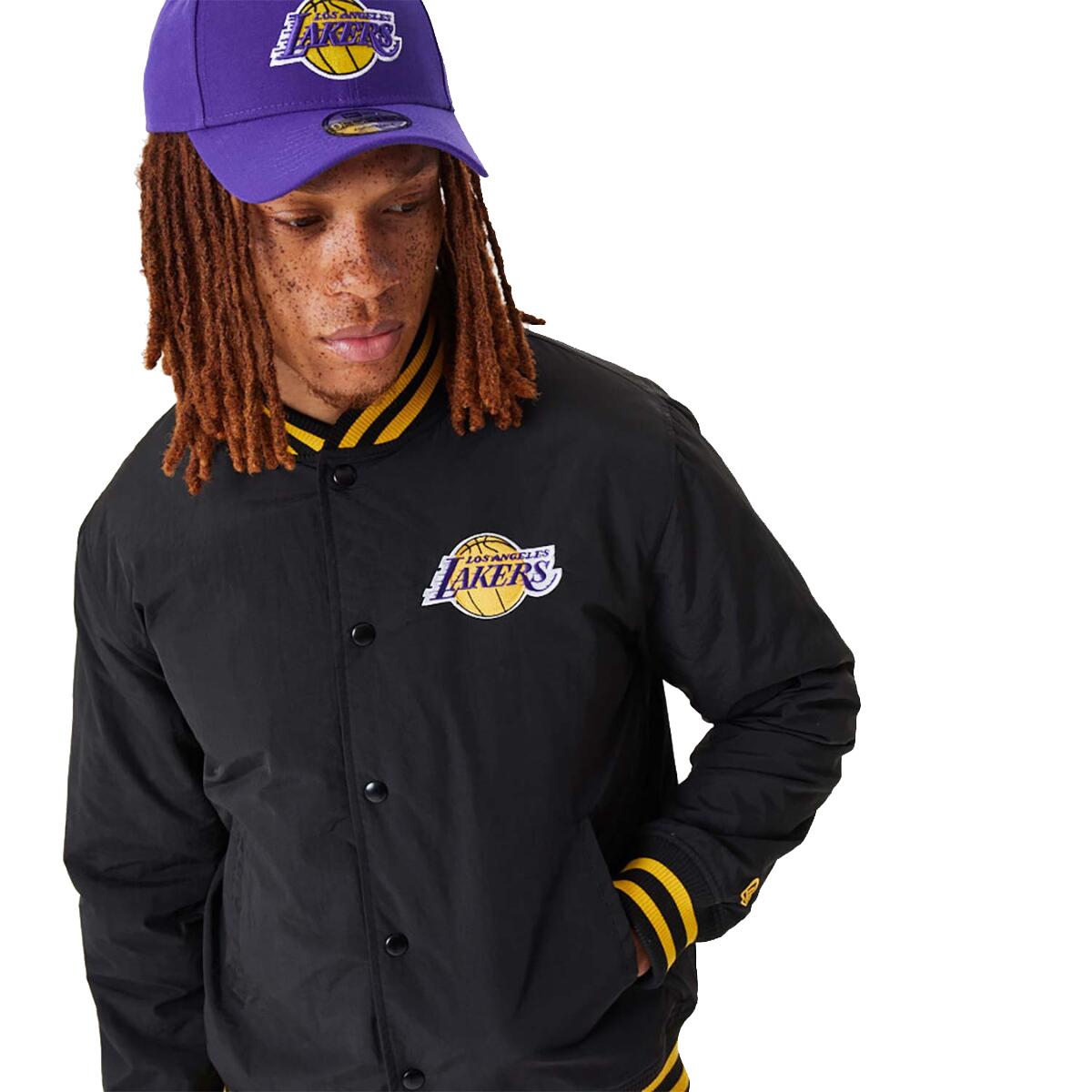 Kurtka bomberka New Era NBA Los Angeles Lakers Script Bomber Jacket - 60332205 3/7