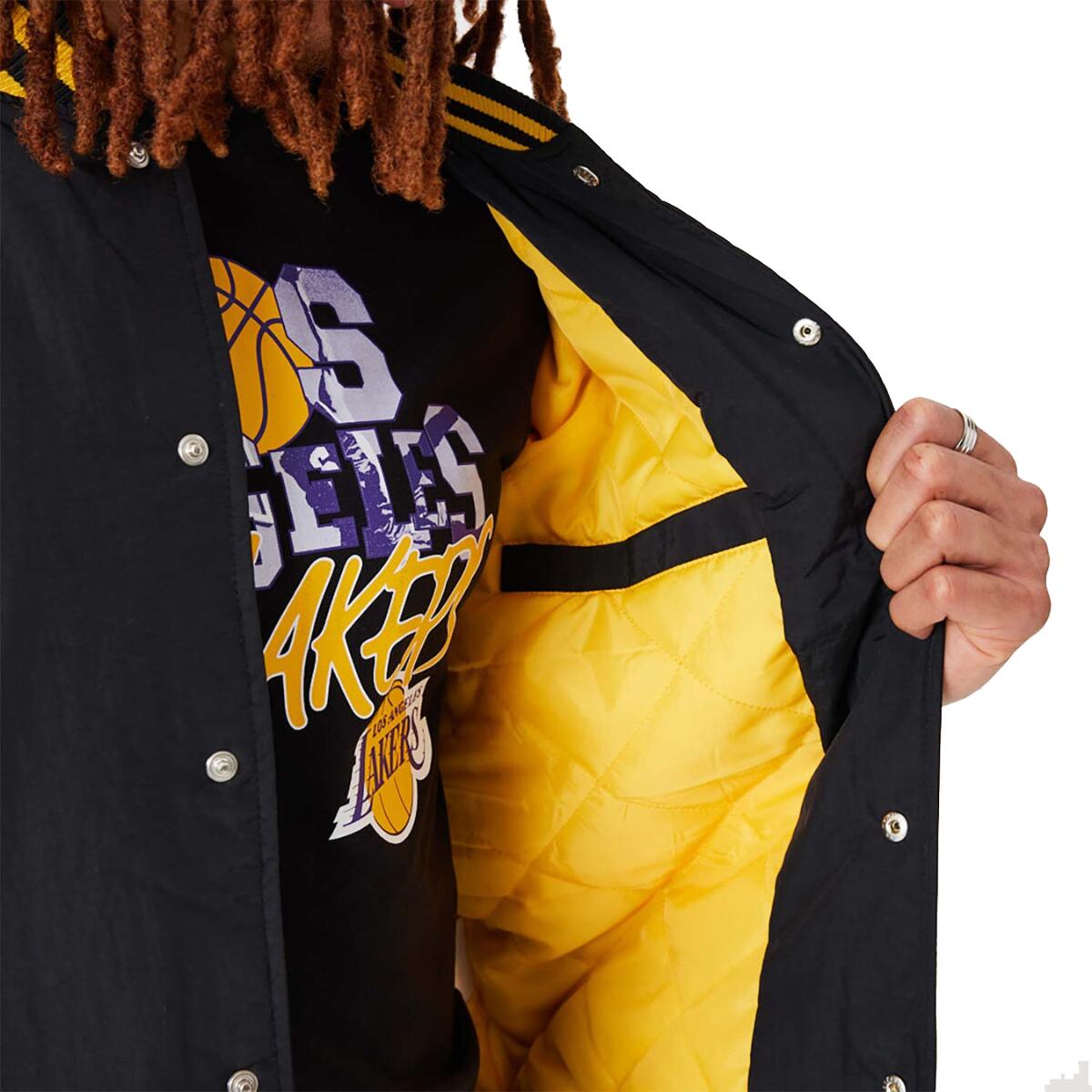 Kurtka bomberka New Era NBA Los Angeles Lakers Script Bomber Jacket - 60332205 7/7