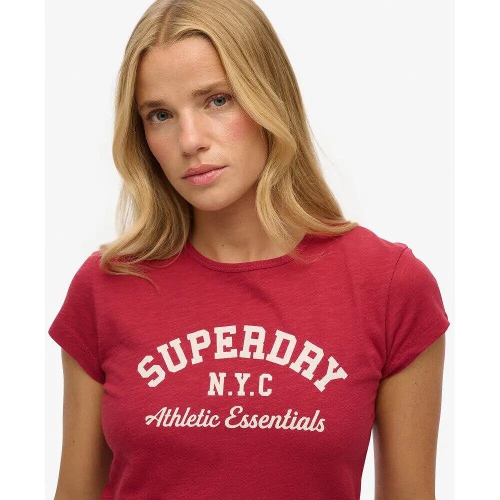 T-Shirt Rouge Femme Superdry Athletic 4/4
