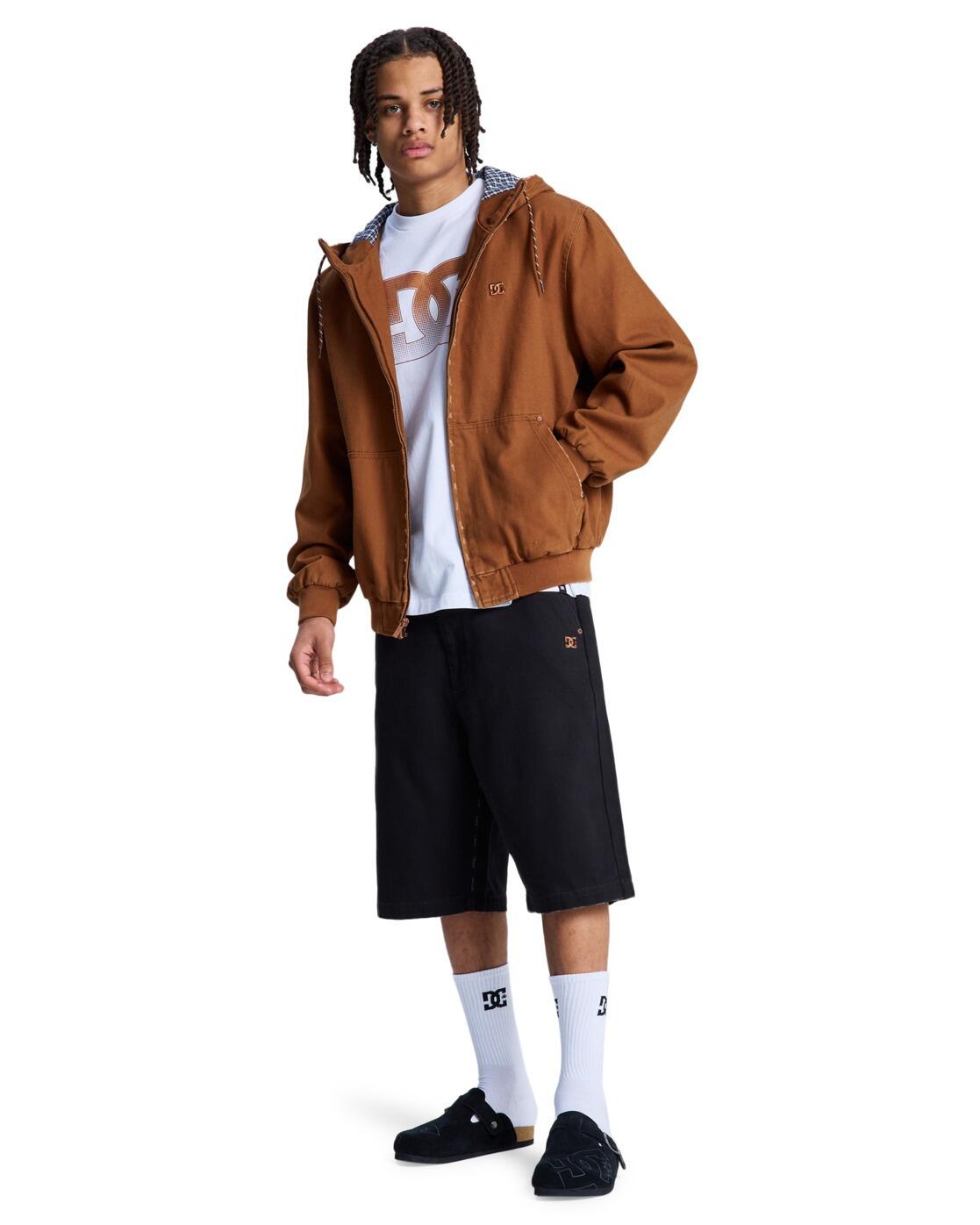 Pantalón corto de lona STRESSED 5 POCKET Negro Hombre 3/4