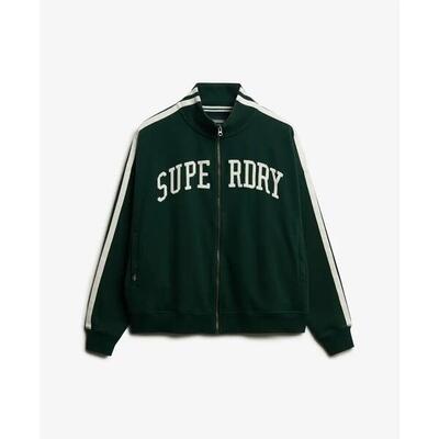 Dames hoodie met rits en applicatiepatroon superdry athletic essentials