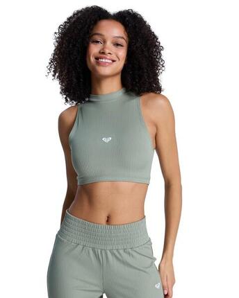 Débardeur de sport court RISE & VIBE Beige Femme