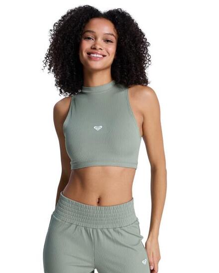 Débardeur de sport court RISE & VIBE Vert Femme