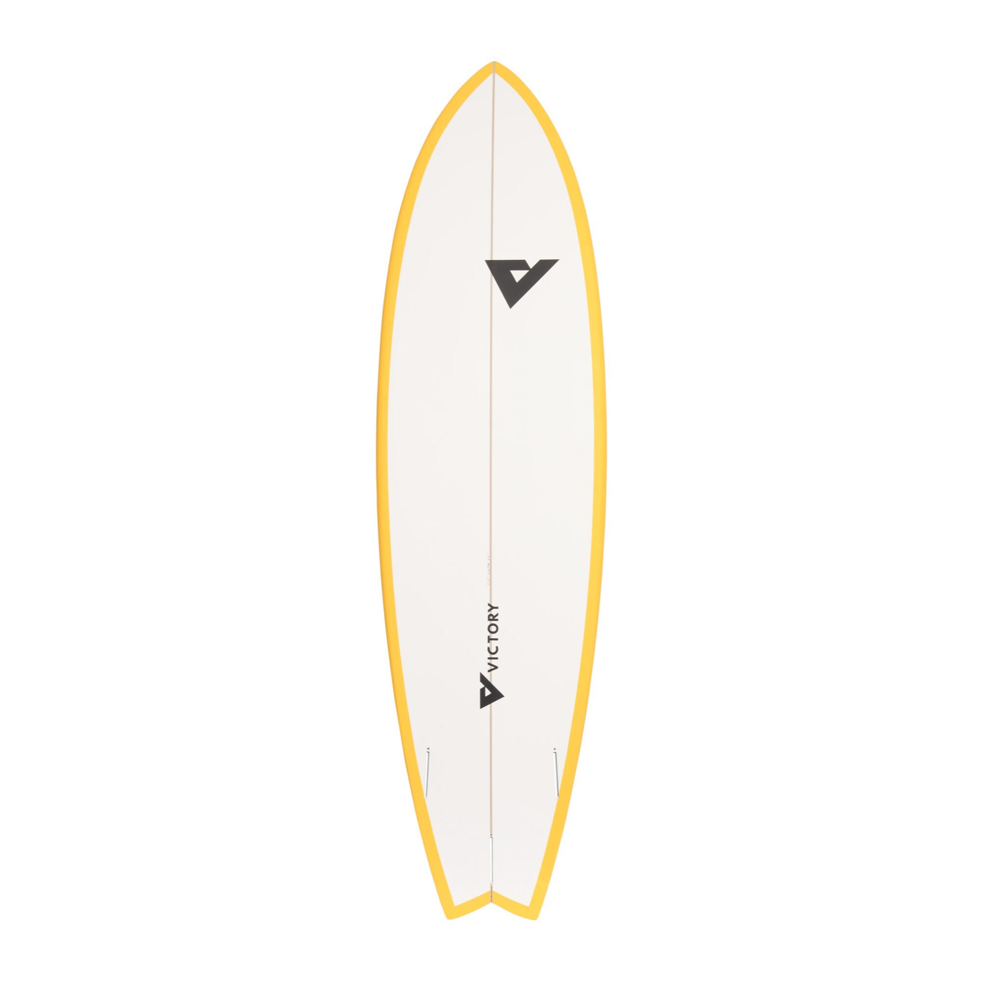 Victory Surfboards - Long Fish 7'2 - Epoxy - Futures - Matt Yellow / White 2/5
