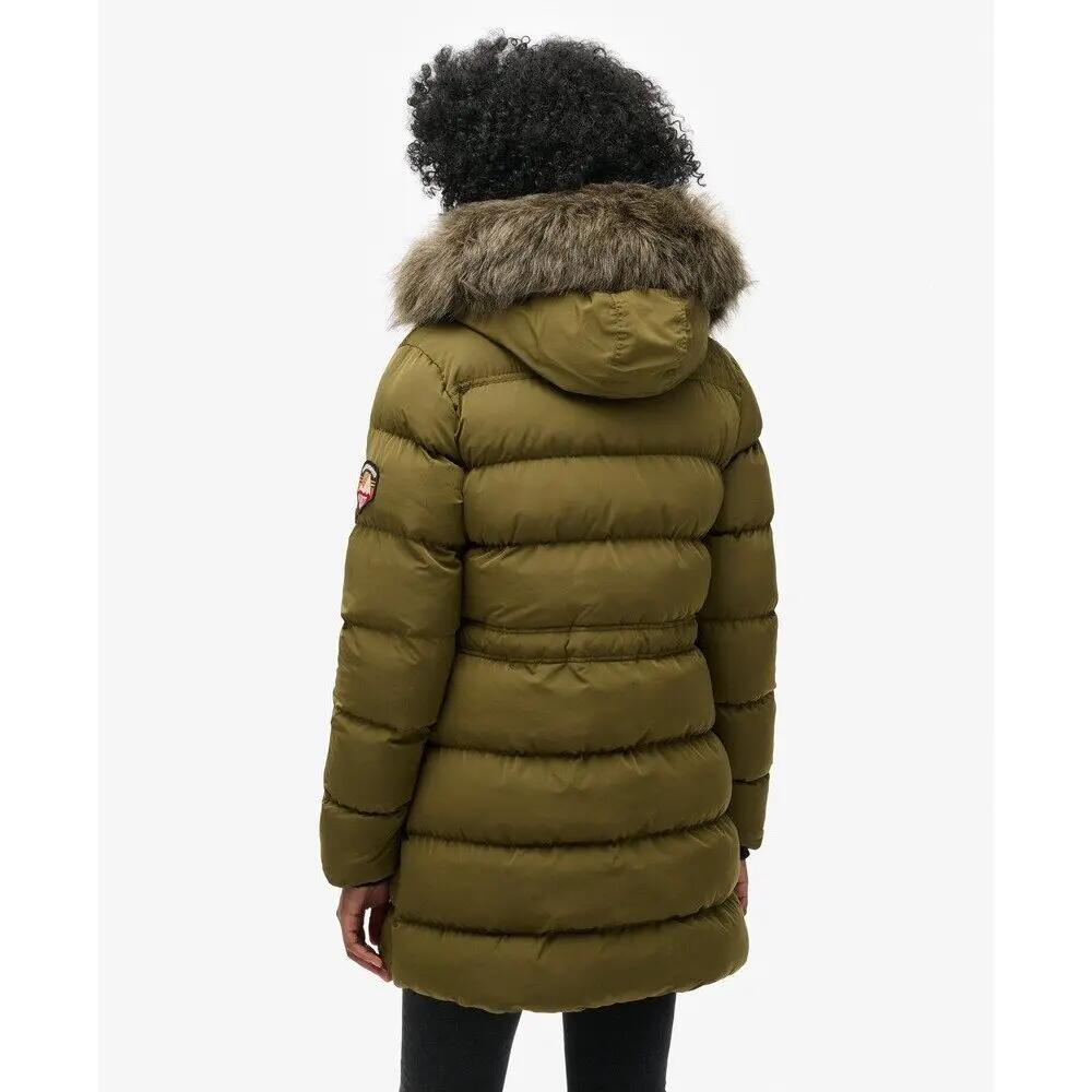 Kurtka puchowa o średniej długości z sztucznego futra damska Superdry 4/6