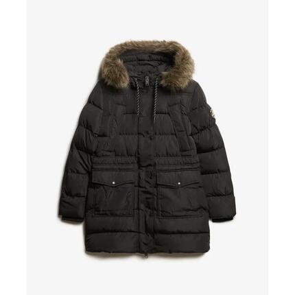 Doudoune mi-longue en fausse fourrure femme Superdry