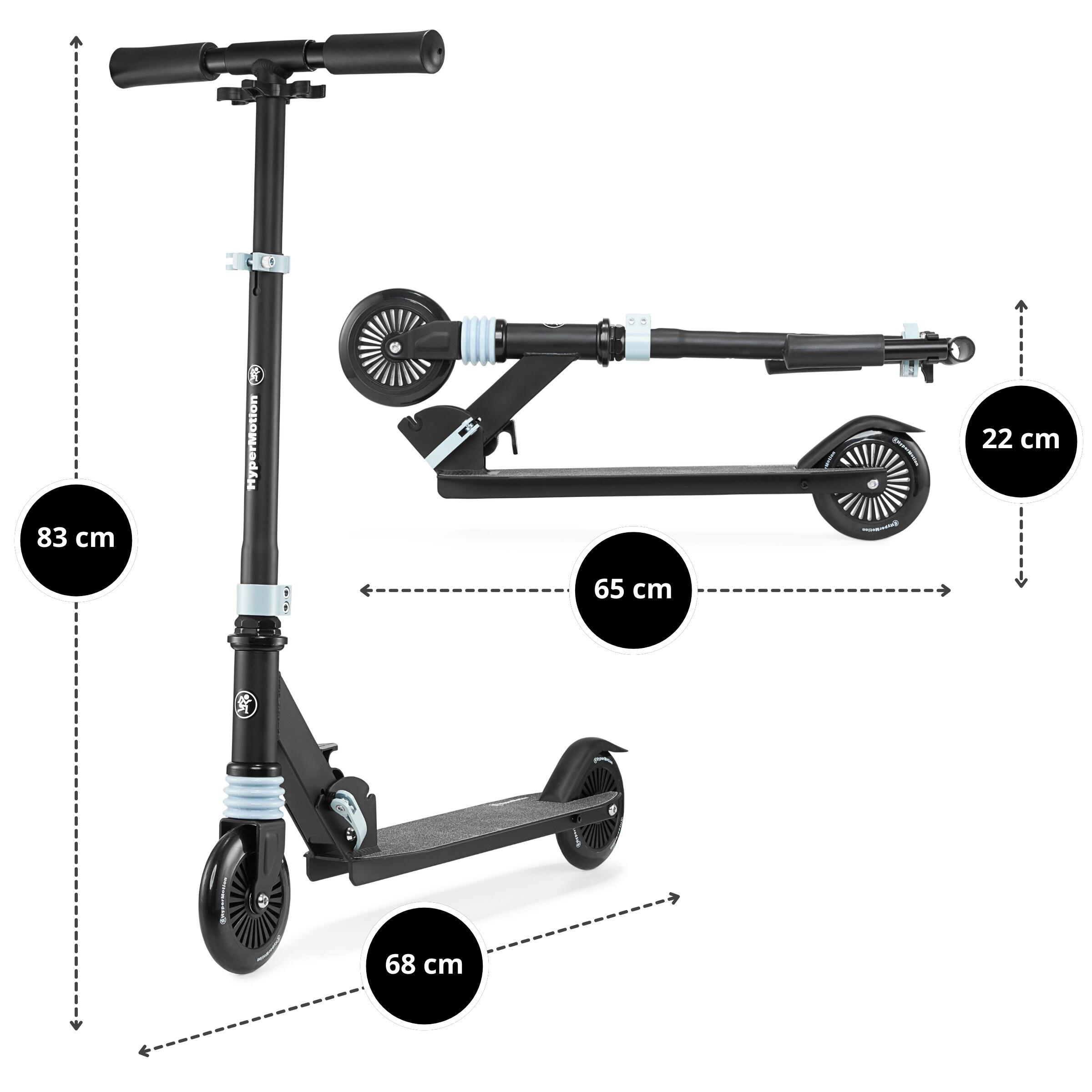 Trotinete Dobrável Wally Preto Suspensão Rodas 125mm ABEC-7 Máx 40kg EN71 3/7