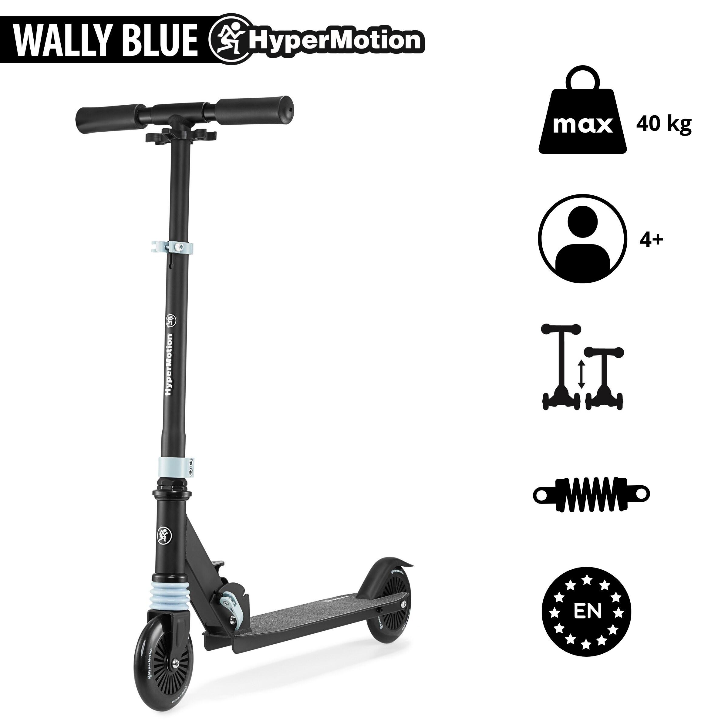Trotinete Dobrável Wally Preto Suspensão Rodas 125mm ABEC-7 Máx 40kg EN71 5/7