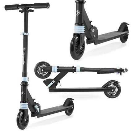 Faltbarer Roller Wally Schwarz Federung Räder 125mm ABEC-7 Max Last 40kg EN71