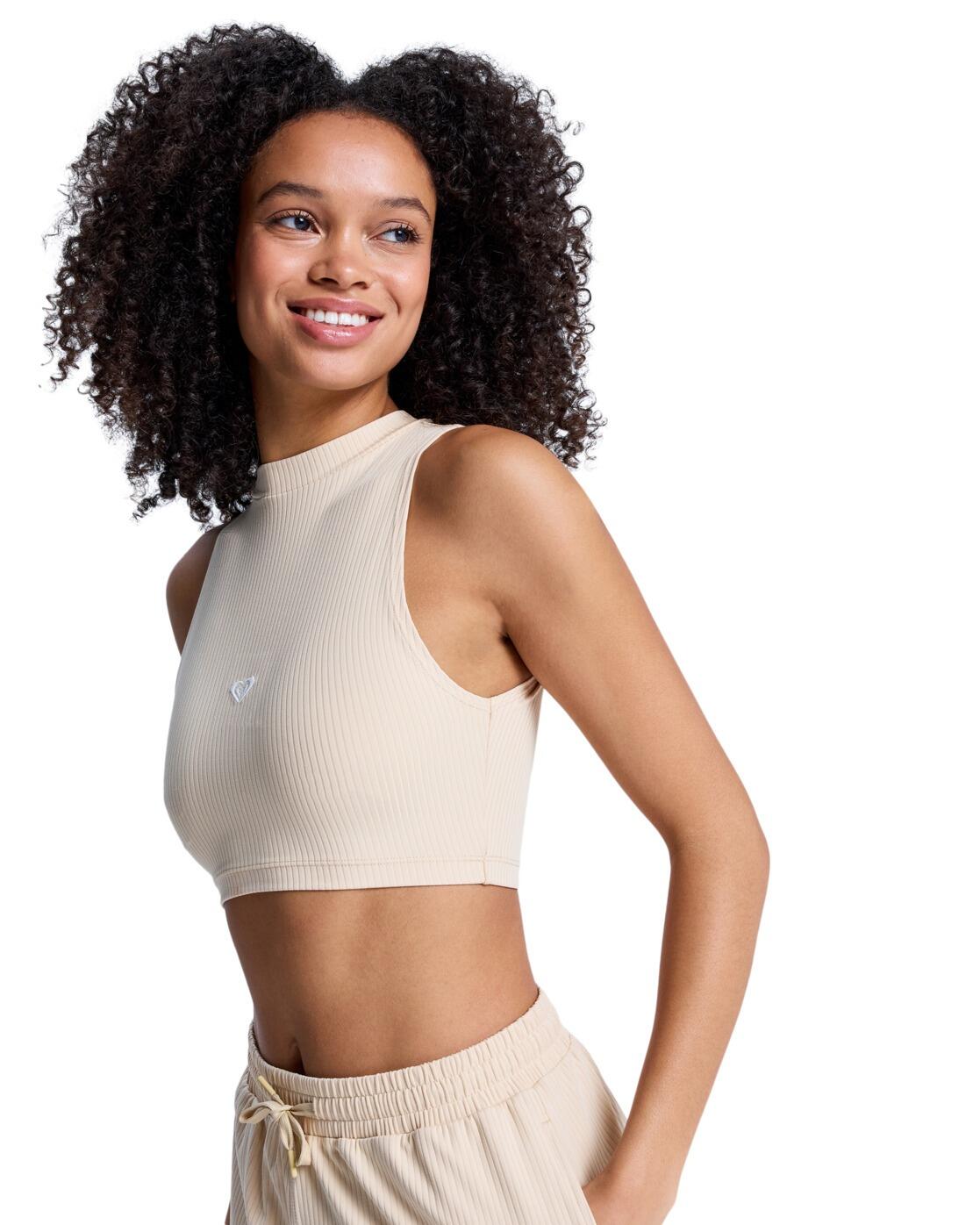 Top deportivo corto RISE & VIBE Beige Mujer 3/4