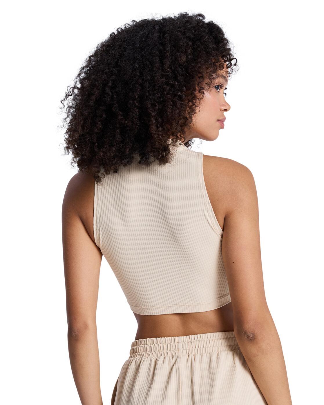 Top deportivo corto RISE & VIBE Beige Mujer 2/4