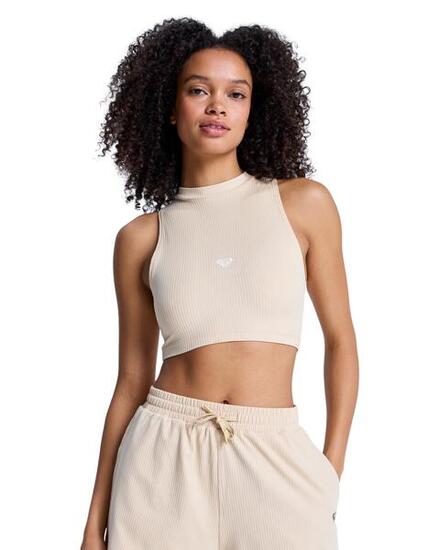 Débardeur de sport court RISE & VIBE Beige Femme