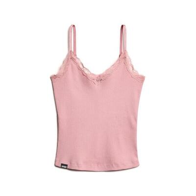 Korte top met kanten rand voor dames superdry essential
