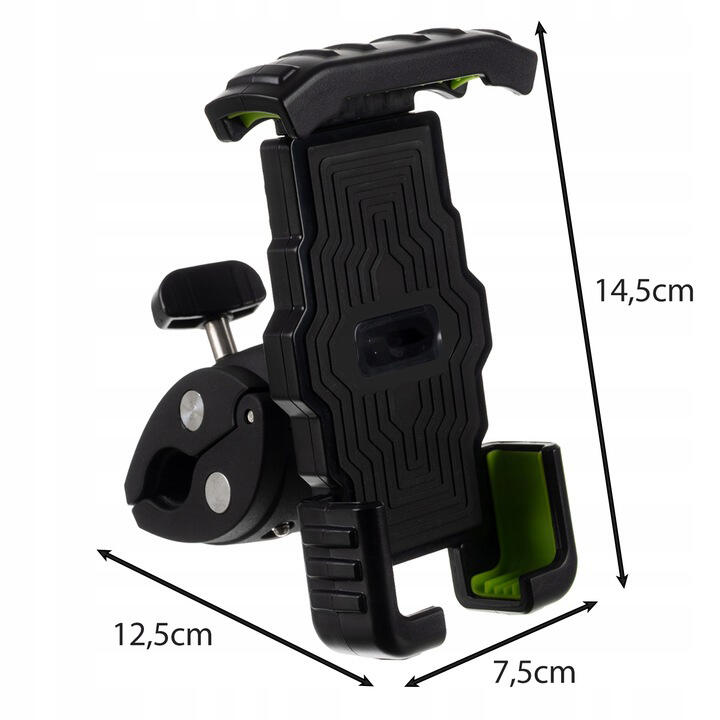 Suport telefon bicicleta reglabil 4.7-7”, montare ghidon, prindere cu surub, ABS
