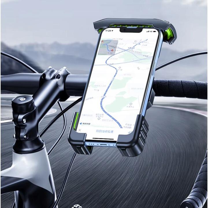 Suport telefon bicicleta reglabil 4.7-7”, montare ghidon, prindere cu surub, ABS