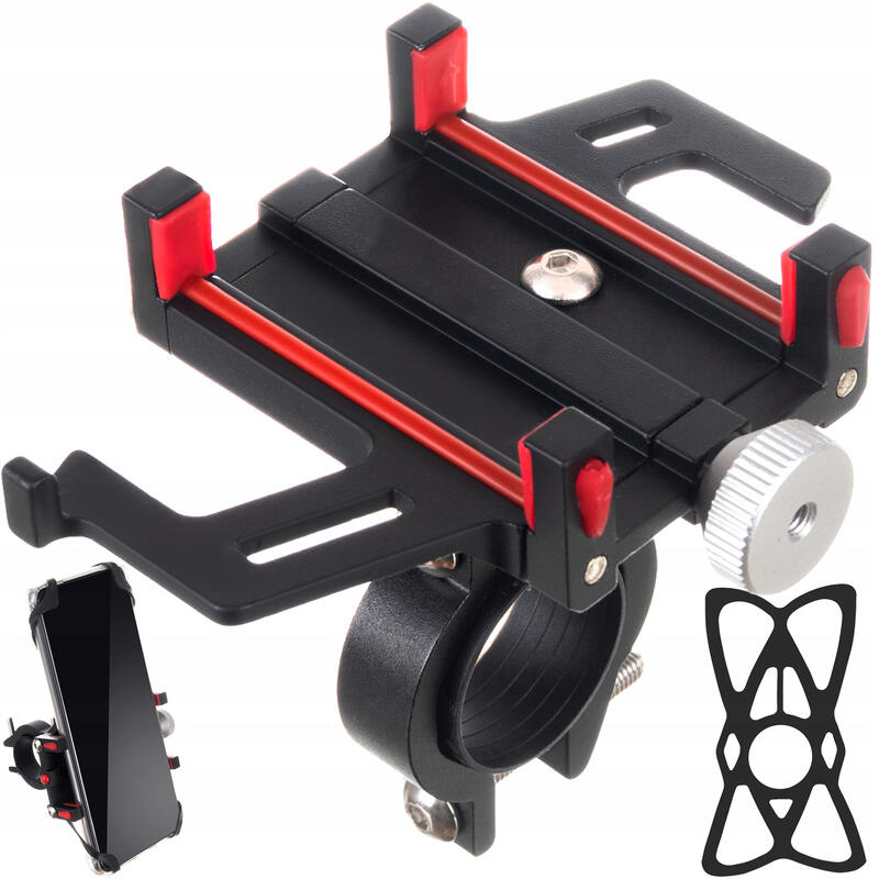 Suport telefon, pentru ghidonul bicicletei, metalic reglabil, 11.5 x 6 cm