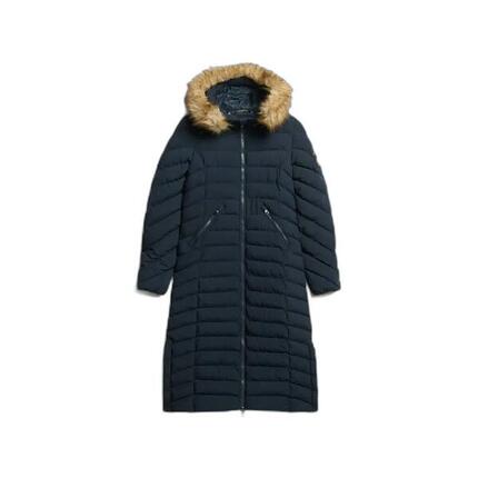 Lange Steppjacke mit Kapuze aus Kunstfell für Damen Superdry Fuji