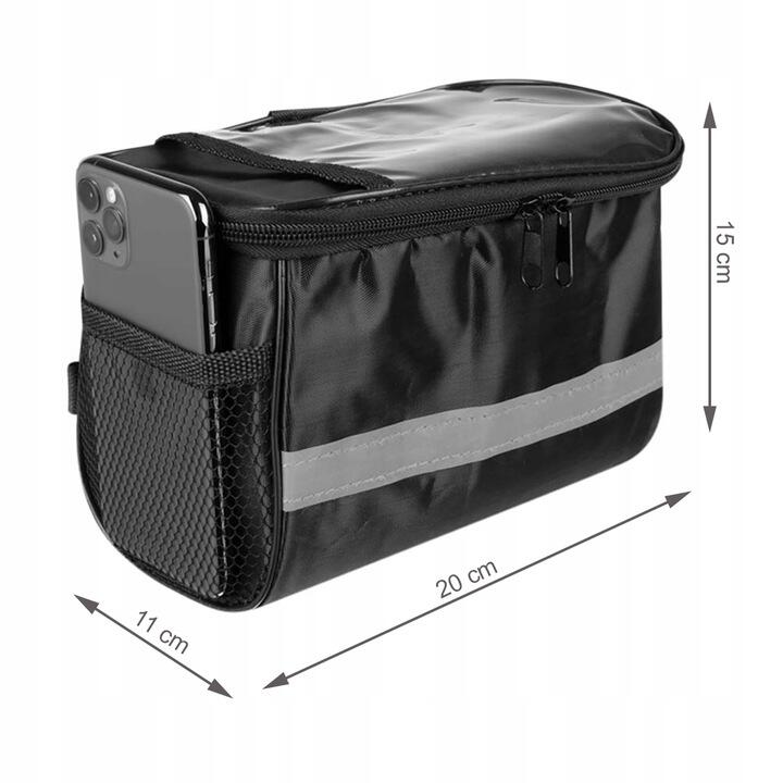 Geanta bicicleta, prindere pe ghidon , neagra, 15x20x11 cm