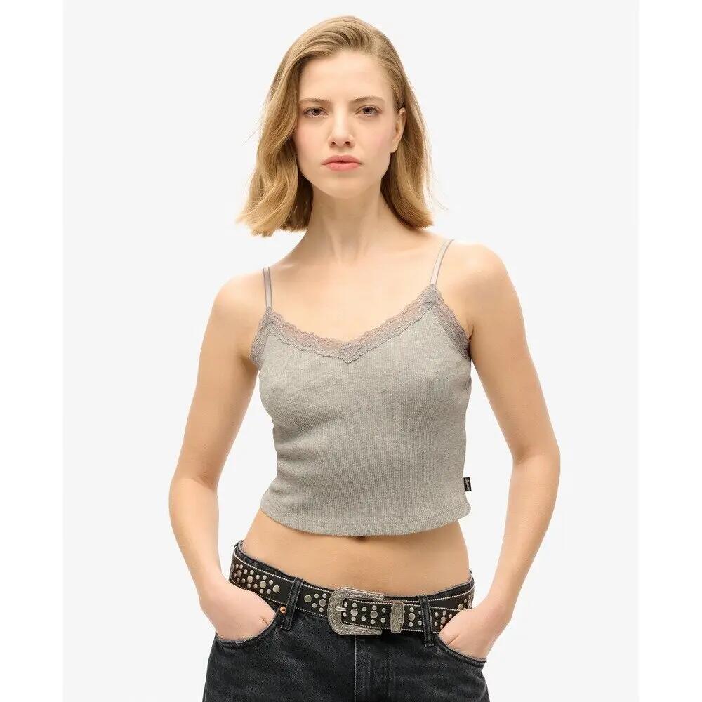 Débardeur court à liseré dentelle femme Superdry Essential 2/6