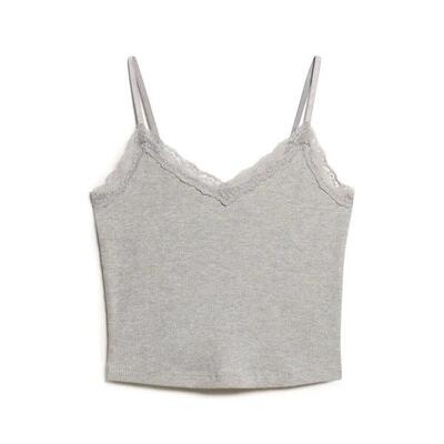 Korte top met kanten rand voor dames superdry essential