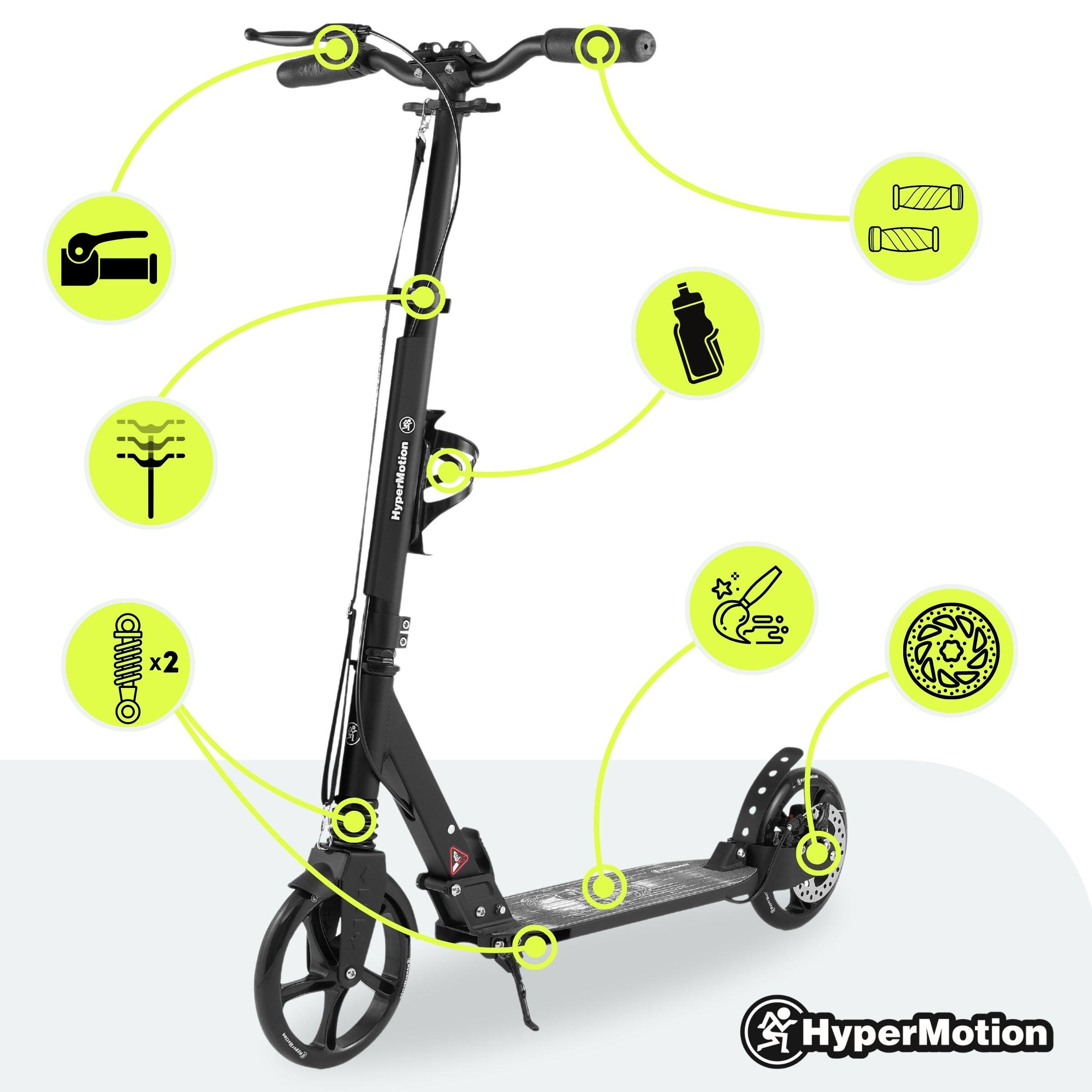 Monopattino Skyline Nero Freno a Disco Doppia Sospensione Max 100kg EN71 2/7