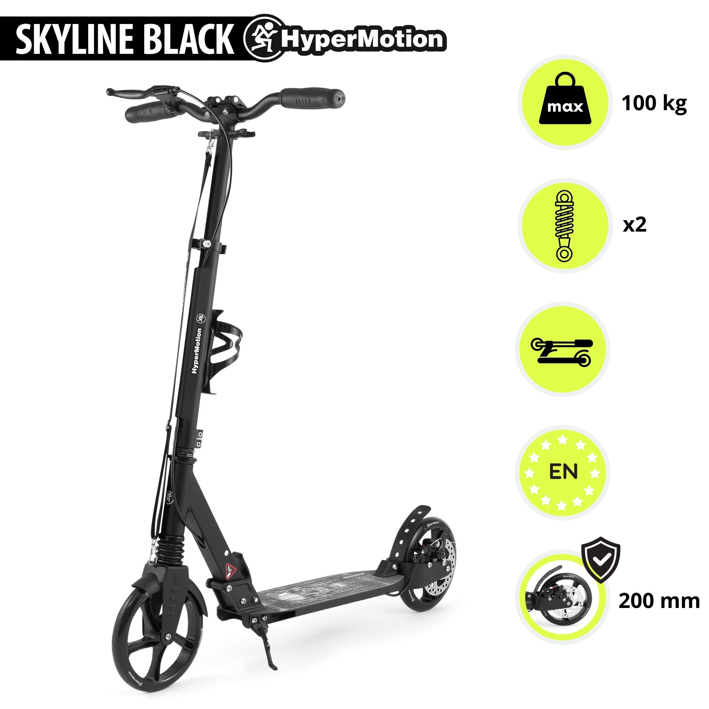 Monopattino Skyline Nero Freno a Disco Doppia Sospensione Max 100kg EN71 7/7