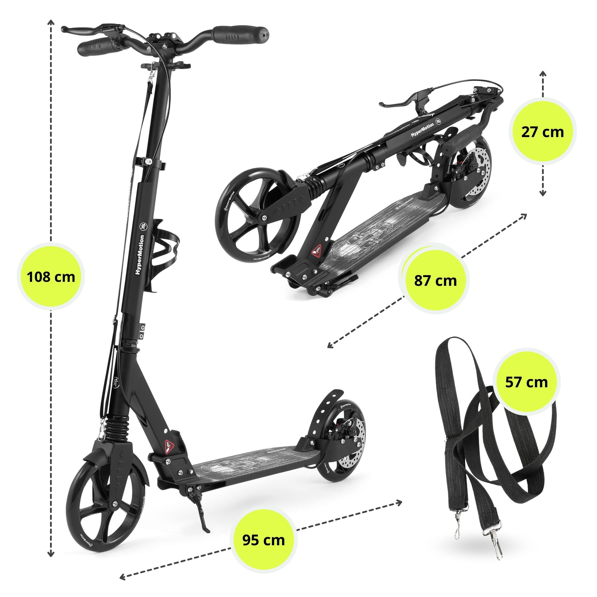 Monopattino Skyline Nero Freno a Disco Doppia Sospensione Max 100kg EN71 5/7