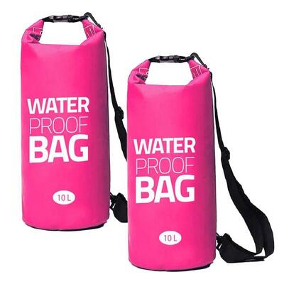 Eurocatch dry bag waterdicht set 4 roze 10l