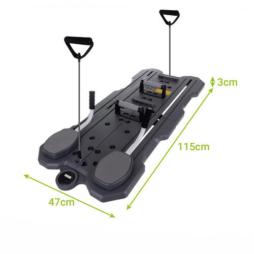 Placa Pilates pliabila cu extensoare, manere flotari, LCD, covoras, 47x115x3 cm