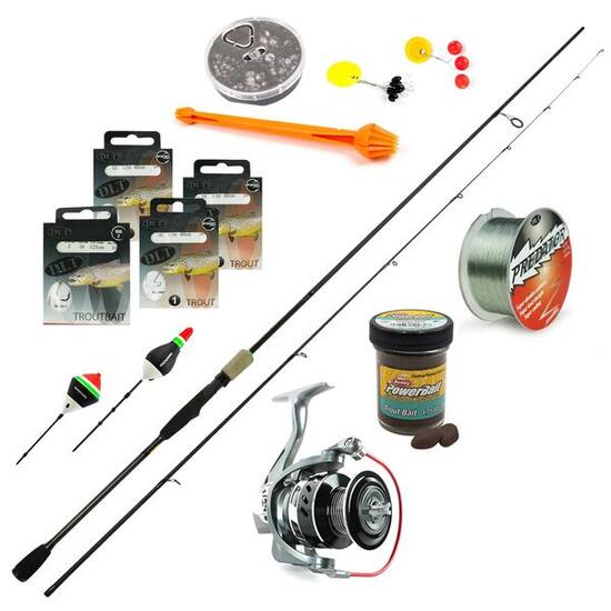 Kit pêche truite complet – canne, moulinet, ligne + accessoires