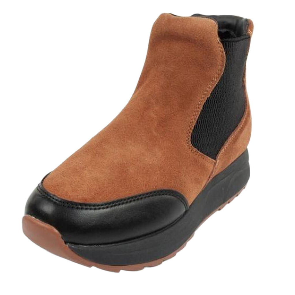 Womens/Ladies Beverly Leather Ankle Boots (Brown/Beige/Cream)