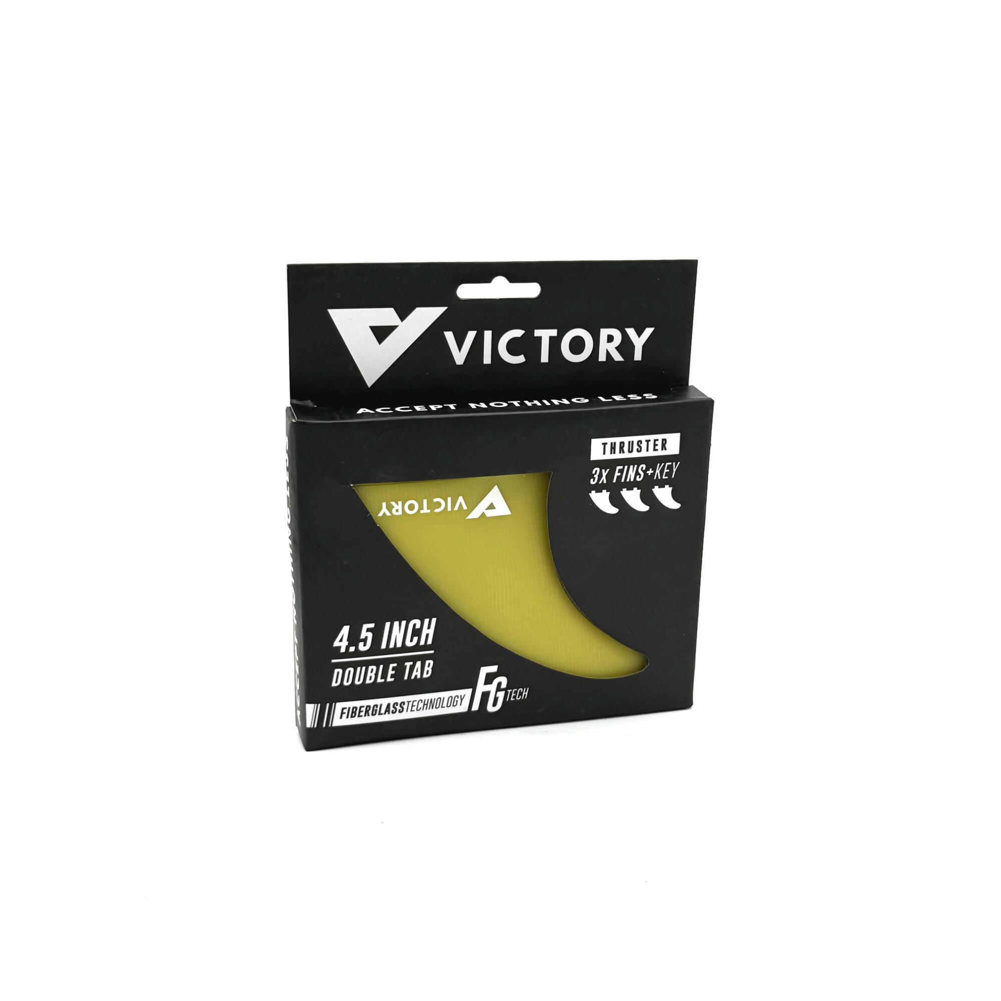 VICTORY - Thruster Fins Set Medium - Fiberglass - FCS Compatible - Yellow 2/3