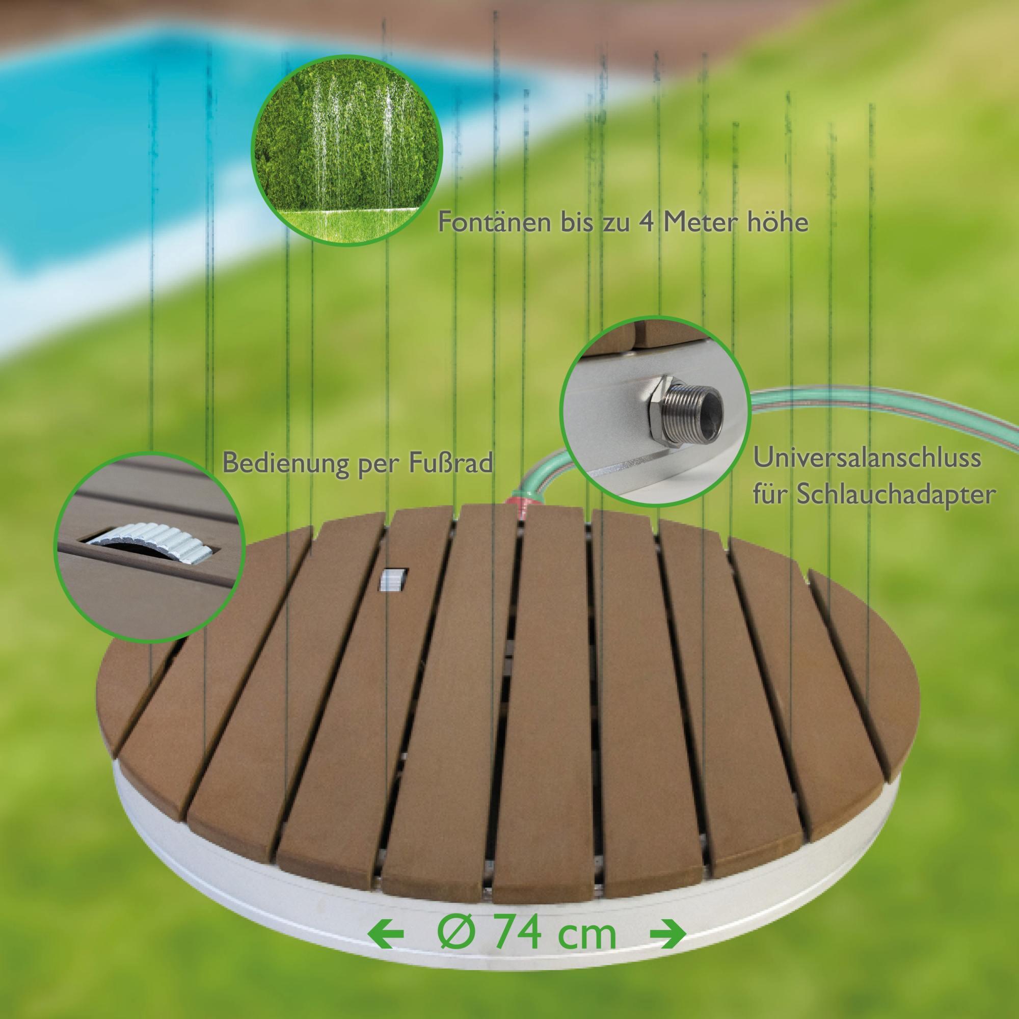 Outdoor Gartendusche Bodendusche, rund Ø 74 cm, mit
Gartenschlauchanschluß 2/7