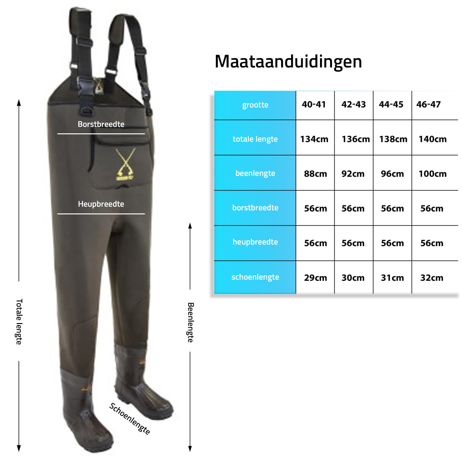 Thinsulate 3M Neopren Wathose Größe 40-41 5/5