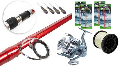 Set Surfcasting Deluxe 420m Canna Mare + Mulinello + Trecciato