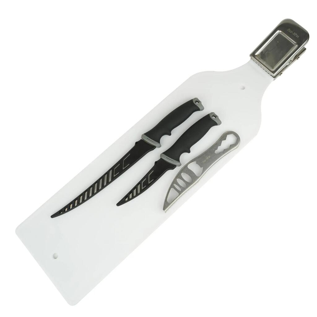 Fish Filleting Set - 4 Pieces - Tools, Scale and Cutting Board