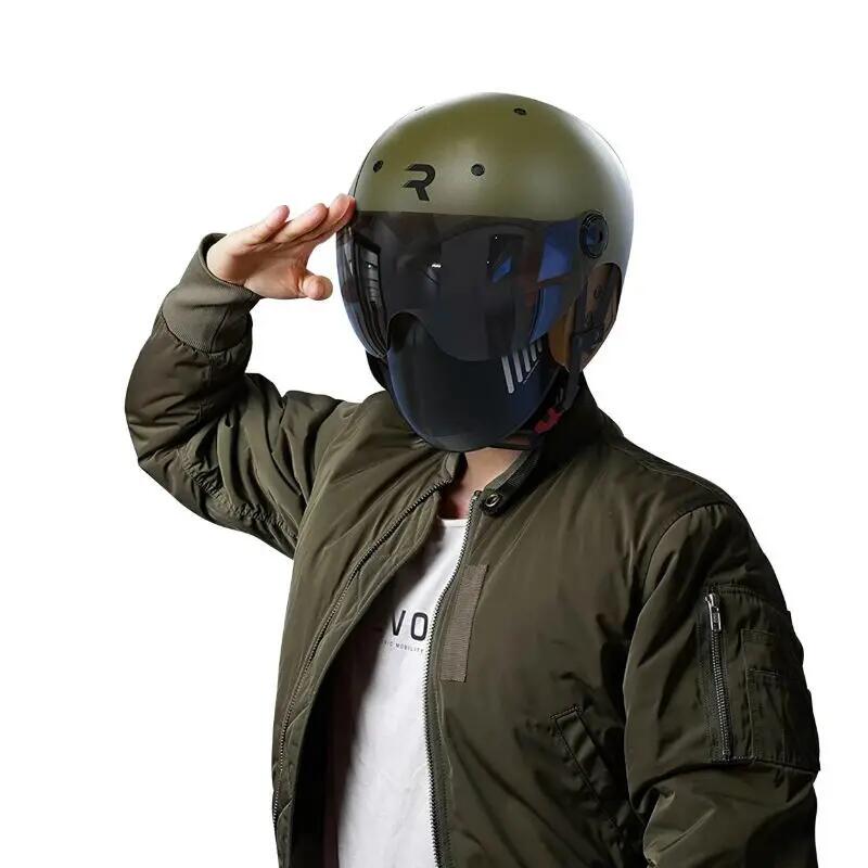 Casco con visiera regolabile, protezione per le orecchie rimovibile Revoe Premiu 2/4