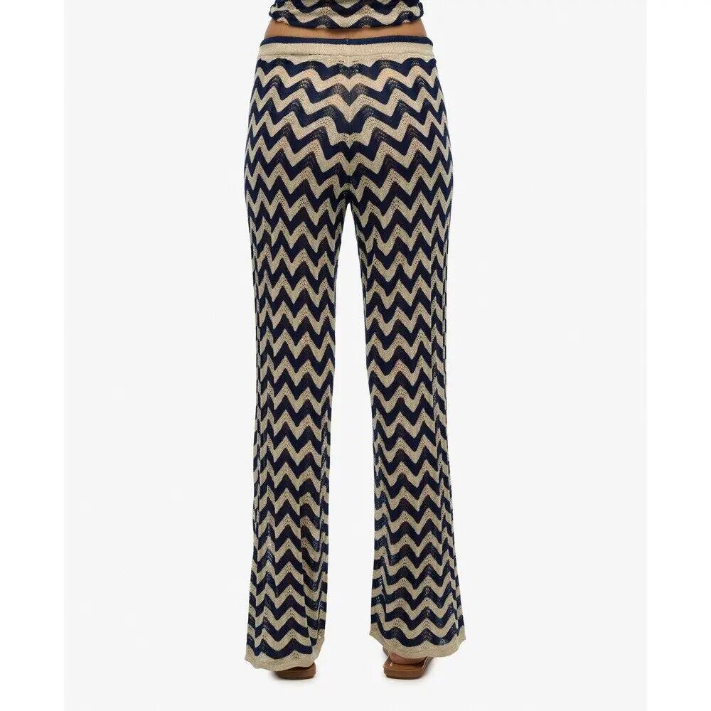 Dames brede gebreide broek Superdry Zigzag 3/7