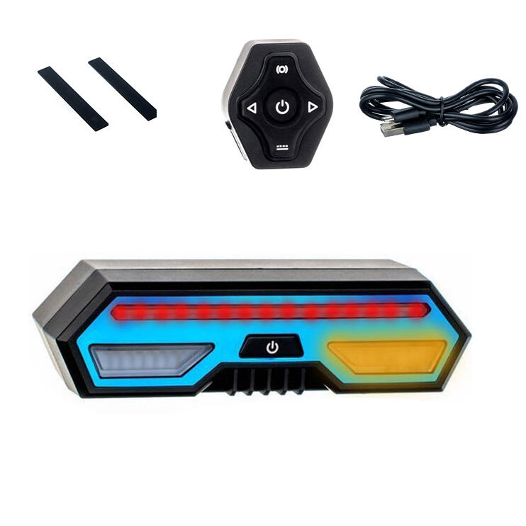 Lumini bicicleta si telecomanda, USB, patru moduri de semnalizare, waterproof