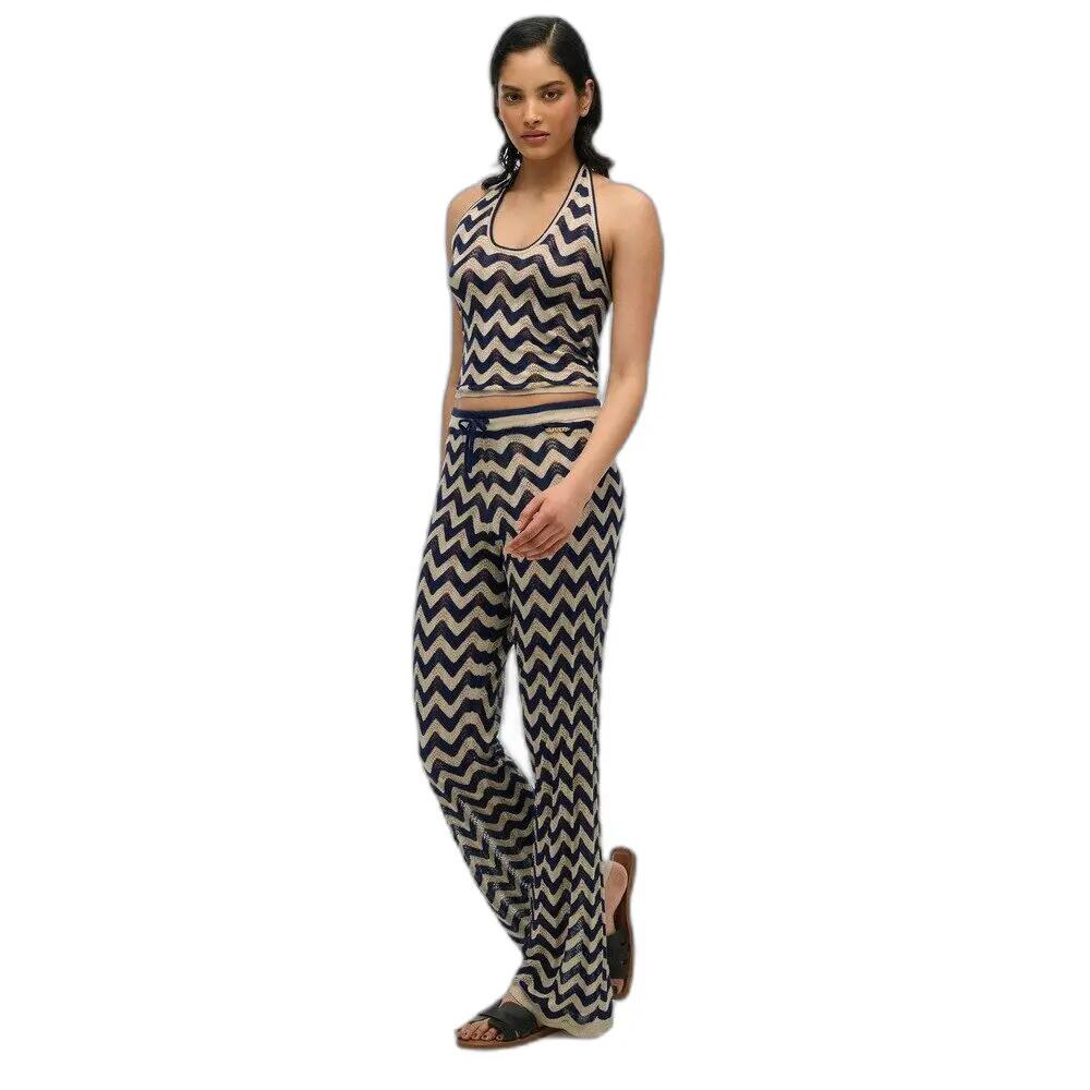 Dames brede gebreide broek Superdry Zigzag 6/7