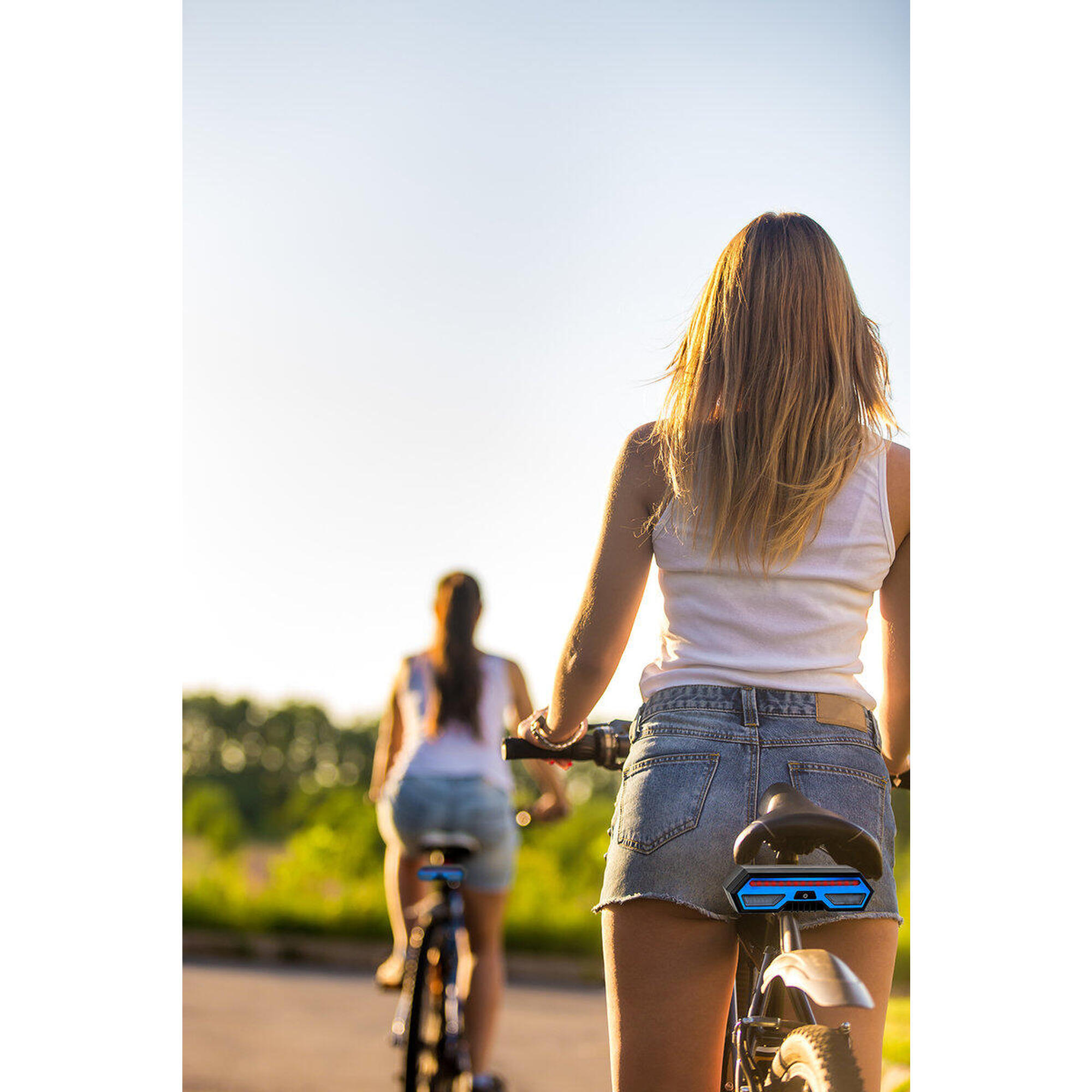 Lumini bicicleta si telecomanda, USB, patru moduri de semnalizare, waterproof