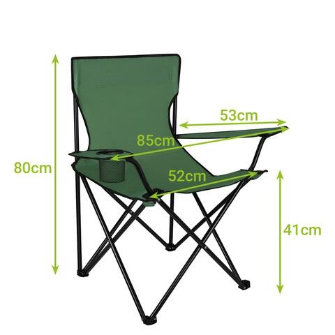 Scaun camping pliabil, suport pentru pahar, 100 kg, 80 x 47 x 80 cm