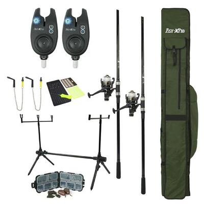 Fish-xpro karper set plus 2 rod 96-delig met rodpod beetmelders